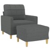 vidaXL Sofa Chair Accent Upholstered Single Sofa Chair with Footstool Fabric - 3 of 4