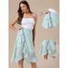 INSPIRE CHIC Women's High Waist Floral Summer Casual Ruffle Hem Tie Knot Lined A-Line Midi Skirts - 2 of 4