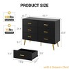 Modern Wooden Dresser Dresser with 6 Drawers Chest of Drawers with Gold Knobs Bedroom Dresser with Large Storage Space Dresser - 2 of 4