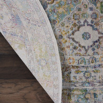 Regal Vintage Blue Diamond 48" Round Synthetic Area Rug