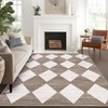 2 x 6 ft Polyester Black Rectangular Laundry Bathroom Kitchen Modern Geometric Diamond Print Machine Washable Runner Rug - 2 of 4