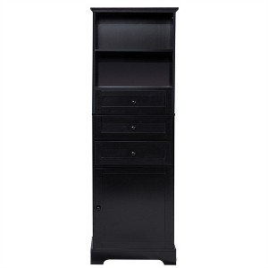 OUTSUPPLY Tall Storage Cabinet with 3 Drawers, Adjustable Shelves for Bathroom, Kitchen, Living Room - 1 of 4