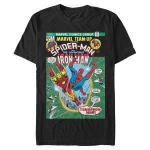Men's Marvel Spider-Man and Iron Man Team Up Cover T-Shirt - 1 of 4