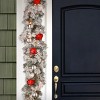 National Tree Company Pre-Lit Artificial Christmas Garland, Green, Glittery Bristle Pine,White Lights,Frosted Branches, Ball Ornaments, Plug In,9 Feet - 2 of 3