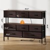 WOWLIVE 9 Dresser TV Stand with Charging Station and LED Lights, Entertainment Center for Living Room Bedroom - 3 of 4