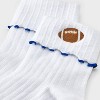 Women's Game Day Embroidered Football Pointelle Bobby Socks with Lettuce Edge Cuff - Wild Fable™ - 3 of 3