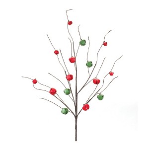 Sleigh Bell Twig Branch Set – 30"H Christmas Decorative Picks, Metal Holiday Accents (Set of 6) by Melrose - 1 of 3