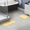 2pc Nylon Washable Bathroom Rug Set Yellow - Garland Rug: Modern Stripe Design, Non-Skid, Machine Made - 2 of 4