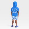 Grayson Mini Toddler Boys' Short Sleeve Hoodie + Shorts Set - Blue - 2 of 4