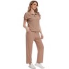 Womens Elegant Casual Sets Knitted Sweatsuit Sets 2 Piece Outfits with Sweater Short Sleeve Tops and Wide Leg Sweatpants - 3 of 4
