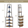 VECELO 69 in. Corner Shelf, 6-Tier Industrial Bookshelf with Metal Frame, Tall Plant Stand with Open Shelves for Small Space, Brown/Gold - 3 of 4