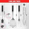 Itopfox Heavy Duty BBQ Grill Accessories Set - Premium Stainless Steel Spatula, Fork, Brush & Tongs, Barbecue Utensils Tool Kit for Grilling Lovers - 2 of 4