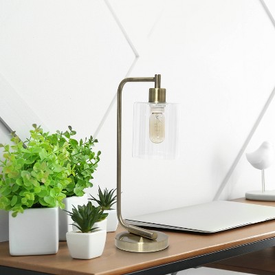Modern Iron Desk Lamp with Glass Shade - Lalia Home