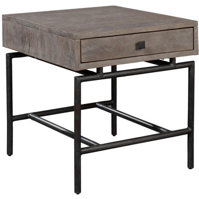 Hekman 24503 One Drawer Lamp Table Grey Sedona.