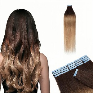 Jessie's Wig 16-26 Inch Tape In Hair Extensions 50g For Women Thin Hair Straight #4T27 Medium Brown With Dark Blonde 20 Pcs/Pack - 1 of 4