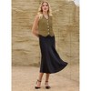 INSPIRE CHIC Women's Tweed Sleeveless Button Down V Neck Casual Business Blazer Vest - 3 of 4