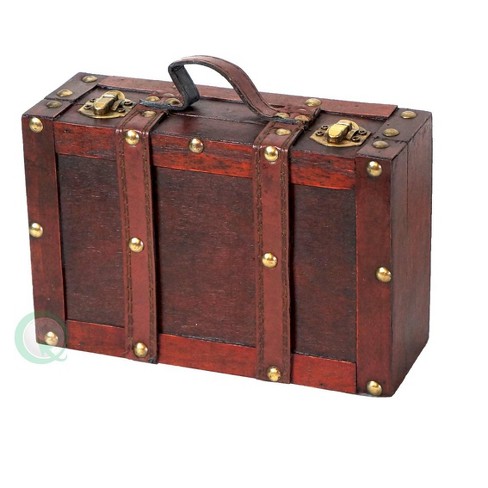 Vintiquewise Old-fashioned Small Suitcase with Straps - image 1 of 2