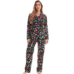 #FollowMe Printed Flannel Button-Front PJ Pant Set  Classic, Cozy Sleepwear - 1 of 3