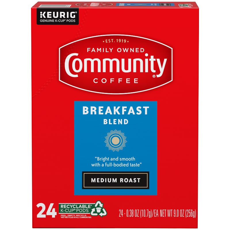 Community Coffee Breakfast Blend Medium Roast Coffee - Single Serve Pods - 24ct, 1 of 6