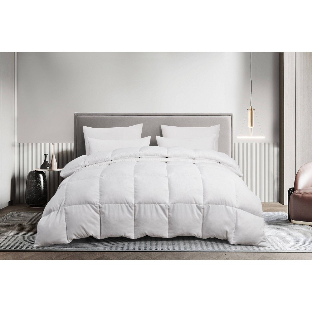 Photos - Bed Linen Serta King Microfiber All Seasons Down & Feather Blend Comforter White 