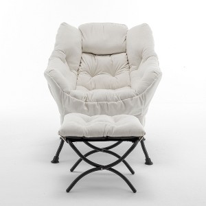 Okak Modern Recliner Accent Chair Lounge Armchair with Ottoman Footrest,Comfortable Leisure Chair for Living Rooms,Relaxation Areas - 1 of 4