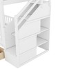 PAGED Full over Full Bunk Bed with Ladder, Wooden Bed Frame with Roof and Guardrail, Modern Loft Bed for Boy and Girl - 4 of 4