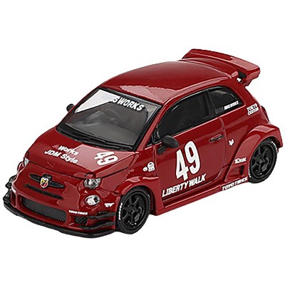 ABARTH 595 #49 "LB-Works x Abas Works" Red Limited Edition 1/64 Diecast Model Car by Mini GT