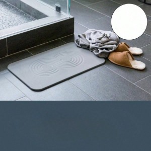 Home Bath Stone Mat 23.6x15.4 - Quick - Dry Non - Slip Diatomite Stone for Bathroom, Zen Slate - 1 of 4