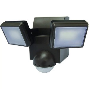IQ America Motion Security Flood Light, Battery-Powered, 700 Lumen LED, Eave Soffit or Wall Mt Shed Storage Attic Garage Grill Light Bronze - 1 of 4
