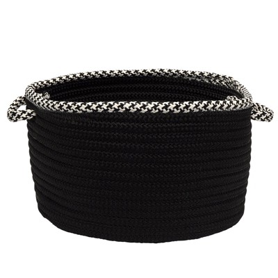 Colonial Mills Hounds Tooth Bright Edge Basket, 18 by 12-Inch, Black