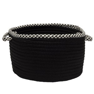 Colonial Mills Hounds Tooth Bright Edge Basket, 18 by 12-Inch, Black - 1 of 1