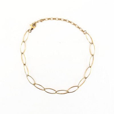 Sanctuary Project Thin Oval Chain Link Bracelet Gold