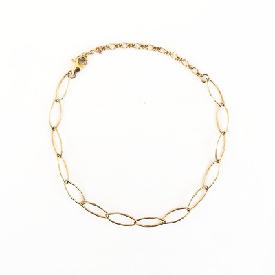 sanctuaire Thin Oval Chain Link Bracelet Gold