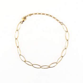 sanctuaire Thin Oval Chain Link Bracelet Gold