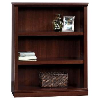 43.78"3 Shelf Bookshelf Cherry - Sauder: Mid-Century Modern, Adjustable, Particle Board Construction
