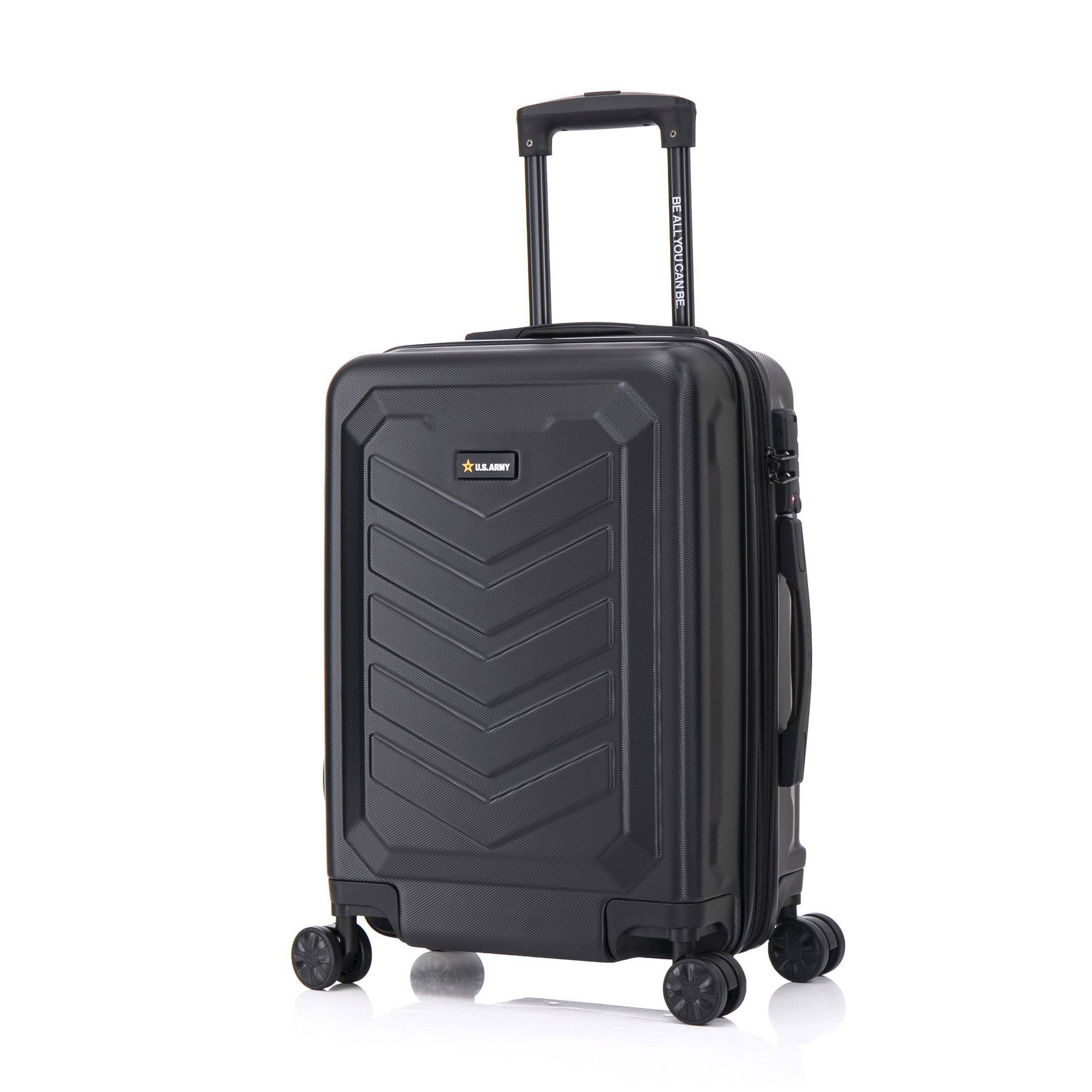 U.S. Army FOX PRO 20'' Expandable Carry On Hardside Suitcase with TSA Lock - Black