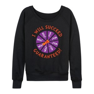 Women's - Dr. Seuss - I Will Succeed Lightweight French Terry Wide Neck Long Sleeve Shirt - 1 of 4