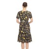 Women's Floral Short Sleeve Knee Length Dress - 3 of 4