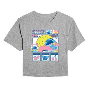 Women's - Lilo and Stitch - Stitch Food Kawaii Cropped Graphic T-Shirt - 1 of 4