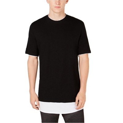 I.N.C International Concepts Mens Colorblocked Basic T-Shirt, Black, Large