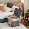 Storage Basket with Lid, 27.7 Gallon (105L) Woven Storage Bin. Features handles, a removable liner, and a metal frame. - 2 of 4