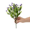 Bright Creations 6 Bundles Purple Artificial Flowers with 2 Cone Vases, Faux Fake Plant for Cemetery, Outdoor Decor (8.6 x 13 In) - 3 of 4