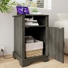 Kumasinova 1PC/2PCS Farmhouse Nightstand,Side Table with Charging Station and Open Shelf,Modern End Table with X-Door for Bedroom,Living Room - 2 of 4