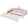 NicBex 75" Twin Size Day Bed with Trundle, Morden Daybed with LED Lights and Crown Headboard for Bedrooms - 2 of 4