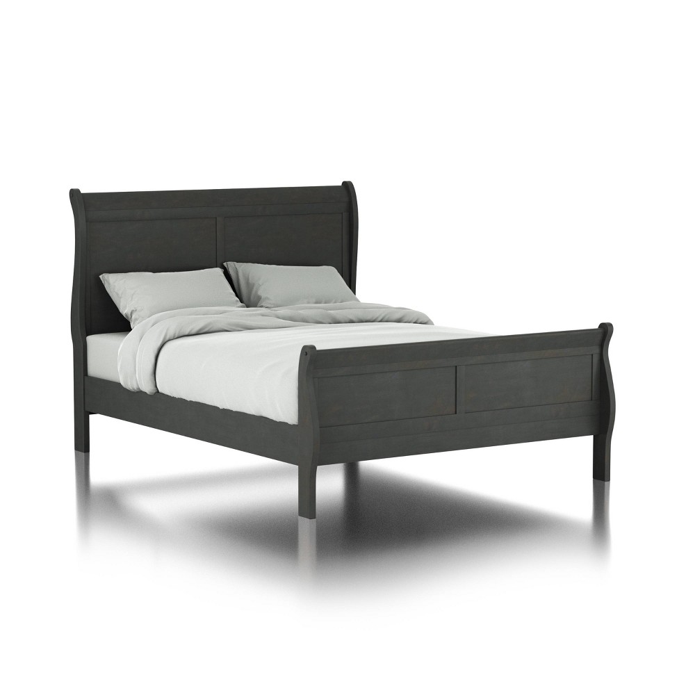 Photos - Bed Frame Eastern King Sliver Sleigh Panel Bed Gray - HOMES: Inside + Out