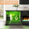 70" LED Lights Entertainment Center with Flip Doors & Corner Glass Decor - 4 of 4