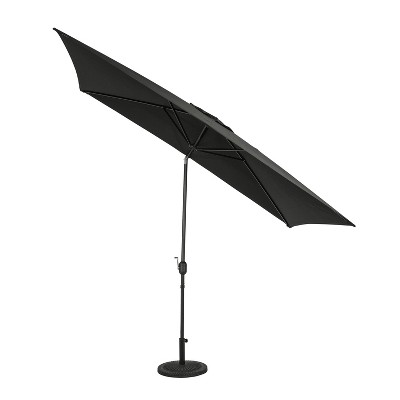 Bimini 10' Black Rectangular Market Umbrella with Steel Frame