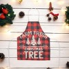 Unique Bargains Christmas Aprons Linen Red Black Beige 21.65"x26.77" 1 Pcs - 2 of 4