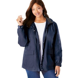 Woman Within Plus Size Fleece-Lined Taslon Jacket - 1 of 4