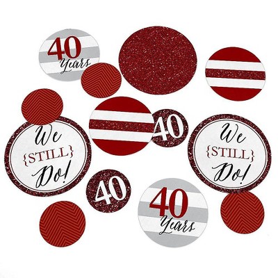 Big Dot of Happiness We Still Do - 40th Wedding Anniversary Giant Circle Confetti - Anniversary Party Decorations - Large Confetti 27 Count